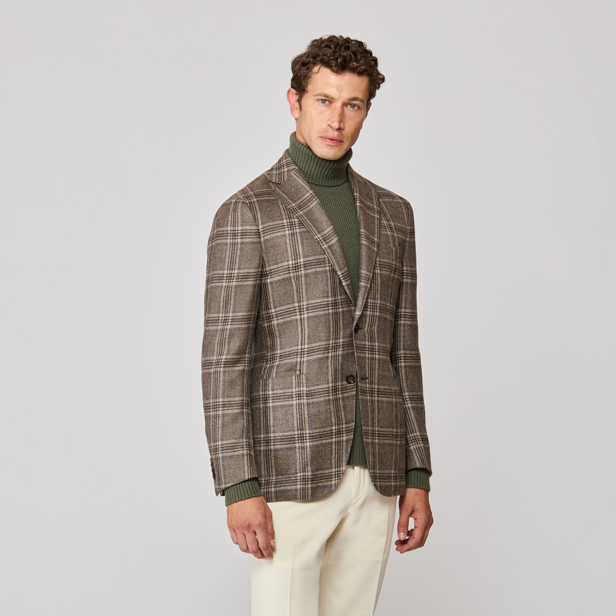 Luciano Barbera plaid factory blazer